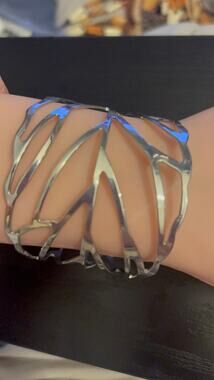 Lightweight new Silver Tone Openwork Cuff Bracelet